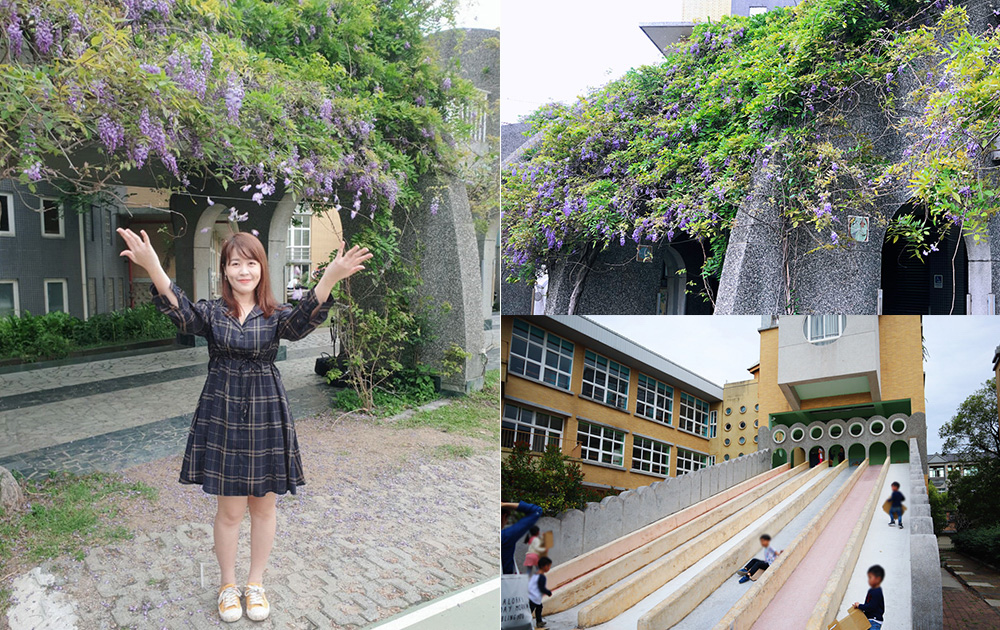 紫藤花浪漫來襲！新竹免費欣賞夢幻紫藤花海的旅遊景點，還有兩層樓高的彩色瀑布溜滑梯